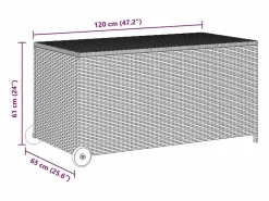vidaxl Baúl De Jardín|Caja almacenaje jardín ratán sintético claro 120x65x61 cm