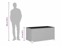 vidaxl Baúl De Jardín|Caja almacenaje jardín ratán sintético claro 120x65x61 cm