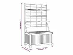 Caja de almacenaje con enrejado madera de acacia 99x50x160 cm^vidaxl Clearance
