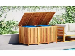 vidaxl Caja de almacenaje de jardín madera maciza acacia 150x80x75 cm Color natural claro New