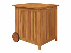 vidaxl Caja de almacenaje de jardín ruedas acacia maciza 60x50x58 cm Color natural claro