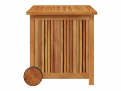 vidaxl Caja de almacenaje de jardín ruedas acacia maciza 60x50x58 cm Color natural claro