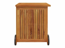 vidaxl Caja de almacenaje de jardín ruedas acacia maciza 60x50x58 cm Color natural claro