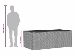 vidaxl Caja de almacenaje de jardín ratán sintético mezcla 984L Beige Hot