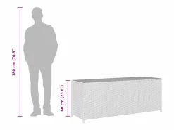 Caja de almacenaje de jardín ratán sintético 150x50x60 cm^vidaxl New