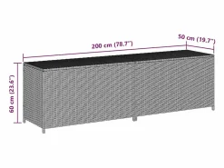 Caja de almacenaje de jardín ratán sintético 200x50x60 cm^vidaxl Hot