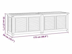 vidaxl Caja de almacenaje de jardín con bolsa teca maciza 175x50x55 cm Color natural claro New