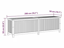 vidaxl Caja de almacenaje de jardín madera maciza acacia 200x50x58 cm Color natural claro Hot