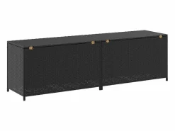 vidaxl Caja de almacenaje de jardín ratán sintético 200x50x60 cm Negro New