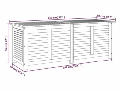 vidaxl Baúl De Jardín|Caja de almacenaje de jardín madera maciza acacia 150x50x56 cm