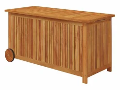 vidaxl Baúl De Jardín|Caja de almacenaje de jardín ruedas acacia maciza 113x50x58 cm