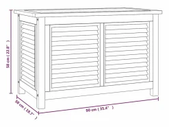 vidaxl Caja de almacenaje de jardín con bolsa teca maciza 90x50x58 cm Color natural claro Best