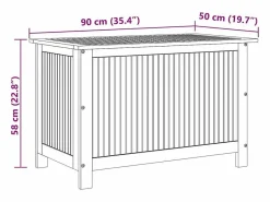 vidaxl Caja de almacenaje de jardín madera maciza acacia 90x50x58 cm Color natural claro Best