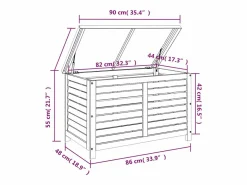 Caja de almacenaje de jardín madera maciza eucalipto 90x48x55cm^vidaxl New