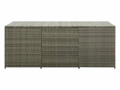 vidaxl Caja de almacenaje de jardín ratán sintético 180x90x70 cm Gris