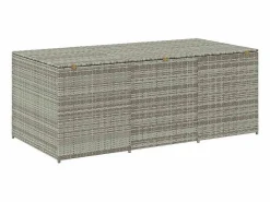 vidaxl Caja de almacenaje de jardín ratán sintético 180x90x70 cm Gris