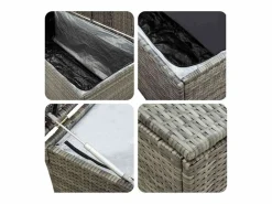 vidaxl Caja de almacenaje de jardín ratán sintético 180x90x70 cm Gris