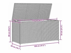 Caja de almacenaje de jardín ratán sintético 120x50x60 cm^vidaxl Best