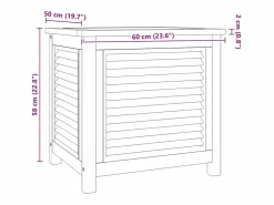 vidaxl Baúl De Jardín|Caja de almacenaje de jardín con bolsa teca maciza 60x50x58 cm