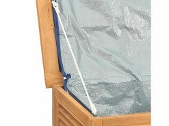 vidaxl Baúl De Jardín|Caja de almacenaje de jardín con bolsa teca maciza 60x50x58 cm