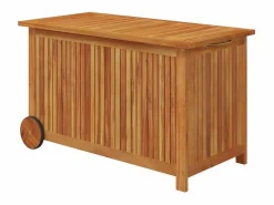 vidaxl Caja de almacenaje de jardín ruedas acacia maciza 90x50x58 cm Color natural claro Sale