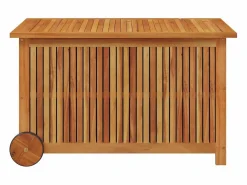 vidaxl Caja de almacenaje de jardín ruedas acacia maciza 90x50x58 cm Color natural claro Sale