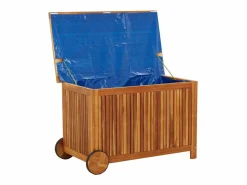 vidaxl Caja de almacenaje de jardín ruedas acacia maciza 90x50x58 cm Color natural claro Sale
