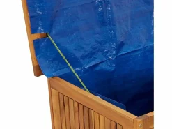 vidaxl Caja de almacenaje de jardín ruedas acacia maciza 90x50x58 cm Color natural claro Sale
