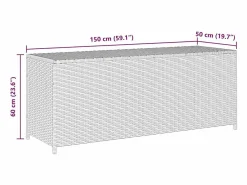 vidaxl Baúl De Jardín|Caja de almacenaje de jardín ratán sintético 150x50x60 cm