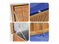vidaxl Baúl De Jardín|Caja de almacenaje de jardín madera maciza de teca 60x50x58 cm