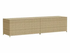 vidaxl Caja de almacenaje de jardín ratán sintético mezcla 469L Beige New