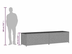 vidaxl Caja de almacenaje de jardín ratán sintético mezcla 469L Beige New