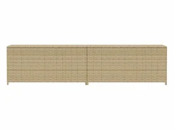 vidaxl Caja de almacenaje de jardín ratán sintético mezcla 469L Beige New