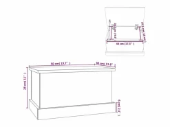 Caja de almacenaje de madera de ingeniería blanca 50x30x28 cm^vidaxl Discount