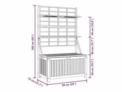 Caja de almacenaje de madera maciza de acacia 99x55x160 cm^vidaxl Online