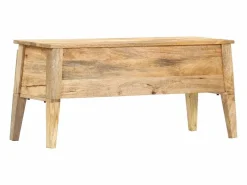 Caja de almacenaje de madera maciza de mango 99x35x48 cm^vidaxl Outlet