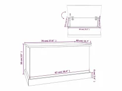 Caja de almacenaje de madera de ingeniería blanca 70x40x38 cm^vidaxl Discount