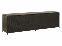 vidaxl Caja de almacenaje jardín ratán sintético marrón 200x50x60 cm Marru00f3n Online