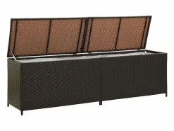 vidaxl Caja de almacenaje jardín ratán sintético marrón 200x50x60 cm Marru00f3n Online