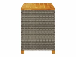 vidaxl Caja de almacenaje jardín madera acacia ratán 110x55x63 cm Gris
