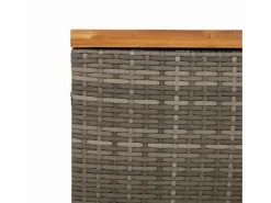 vidaxl Caja de almacenaje jardín madera acacia ratán 110x55x63 cm Gris