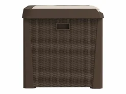 vidaxl Caja de almacenaje jardín con cojín de asiento PP marrón 125 L Marru00f3n Clearance