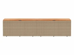 vidaxl Baúl De Jardín|Caja de almacenaje jardín madera acacia ratán beige 220x50x54cm