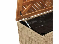 vidaxl Baúl De Jardín|Caja de almacenaje jardín madera acacia ratán beige 220x50x54cm