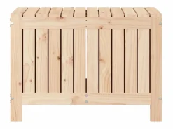 vidaxl Caja de almacenaje jardín madera maciza de pino 76x42,5x54 cm Color natural claro New