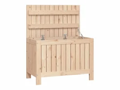 vidaxl Caja de almacenaje jardín madera maciza de pino 76x42,5x54 cm Color natural claro New