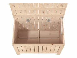 vidaxl Caja de almacenaje jardín madera maciza de pino 76x42,5x54 cm Color natural claro New
