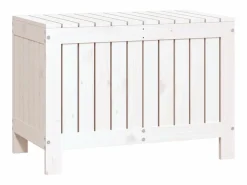vidaxl Caja de almacenaje jardín madera de pino 76x42,5x54 cm Blanco