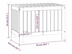 vidaxl Caja de almacenaje jardín madera de pino 76x42,5x54 cm Blanco