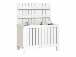 vidaxl Caja de almacenaje jardín madera de pino 76x42,5x54 cm Blanco